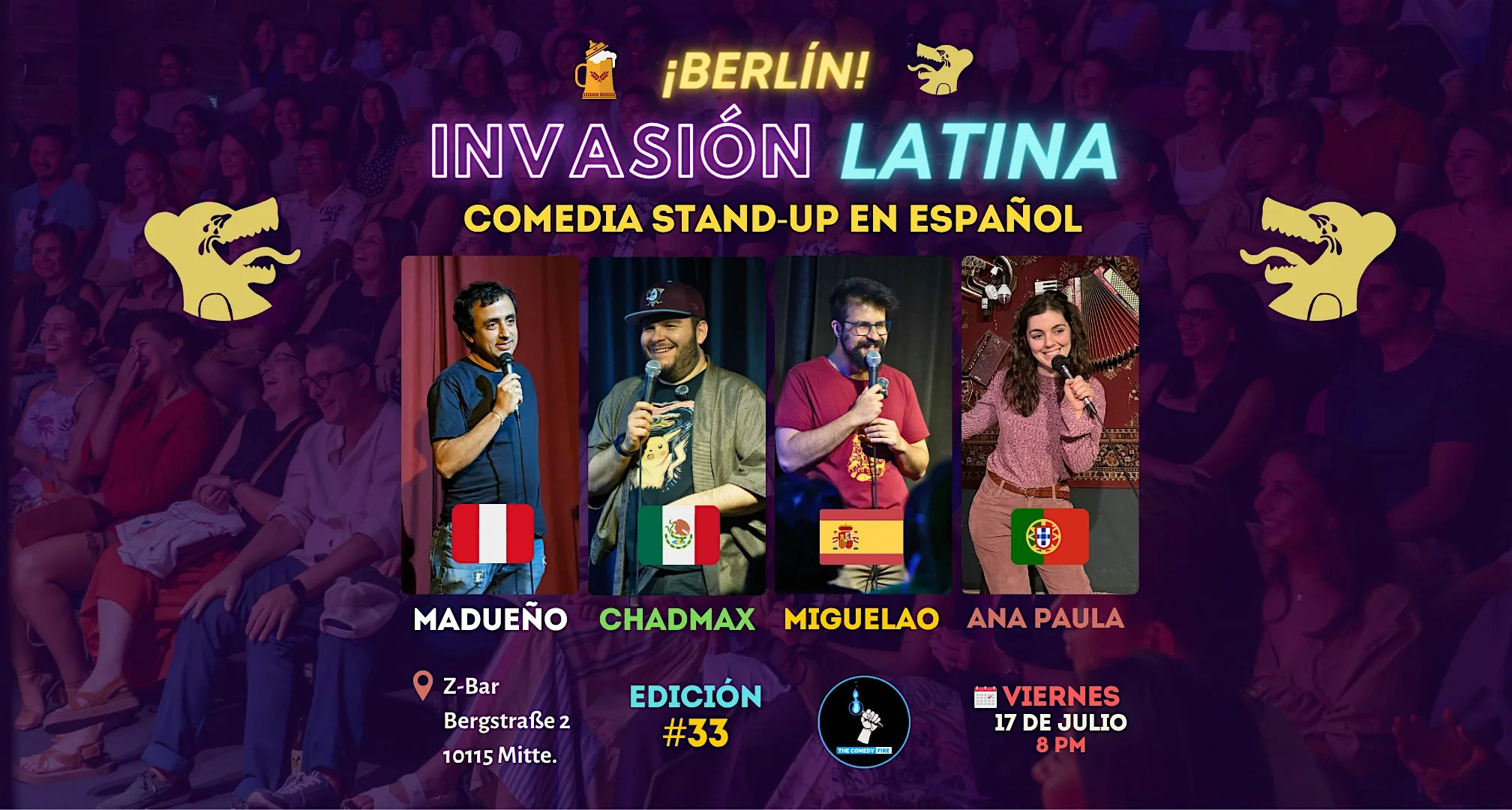 Invasión Latina  Berlín #33 - Comedia stand-up en español en Mitte