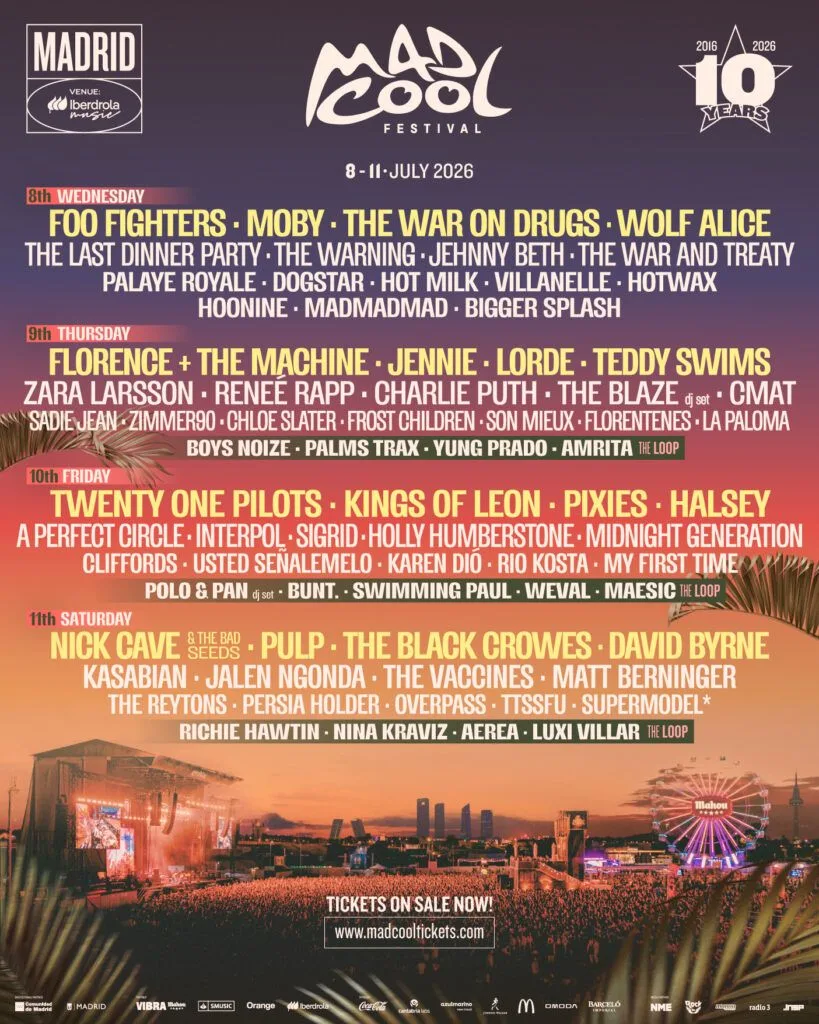 Mad Cool Festival 2026 - Friday - Twenty One Pilots, Kings of Leon and more Tickets