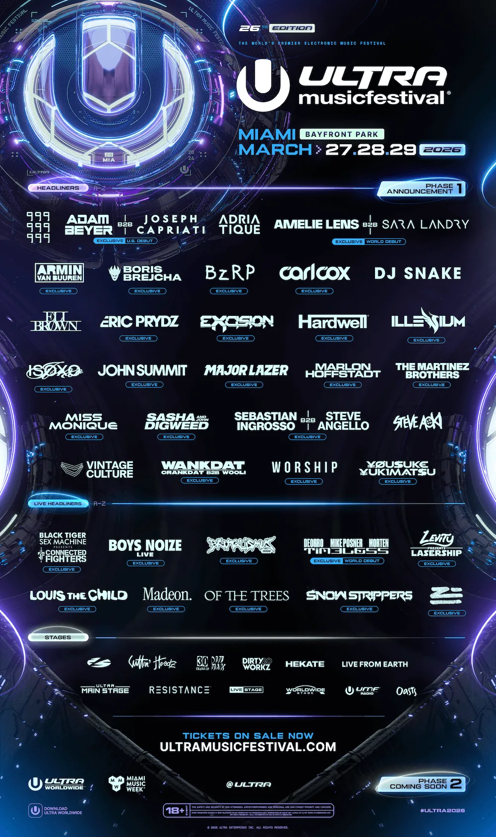 2027 Ultra Music Festival - Sunday at Bayfront Park